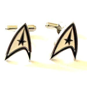 Star Trek Starfleet Command Delta Shield Cufflinks — Silver & White